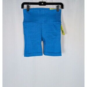 All In Motion Shorts M Women's Blue High Rise Seamless Knit Workout Athletic